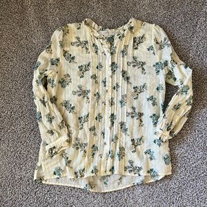 LOFT - yellow and white blouse